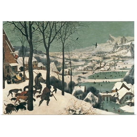 Great BIG Canvas | Rolled Pieter the Elder (1525-1569) Bruegel Poster Print entitled Hunters in the Snow - january, 1565