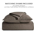 thumbnail image 5 of EVERGRACE Cotton Sateen Quilt Set Queen Size, Pre-Washed Cotton Channel Stitch Coverlet Bedspread, 3 Pieces Lightweight Soft Bedding Sets for All Season, with 2 Pillow Shams, Mocha Brown, 5 of 8