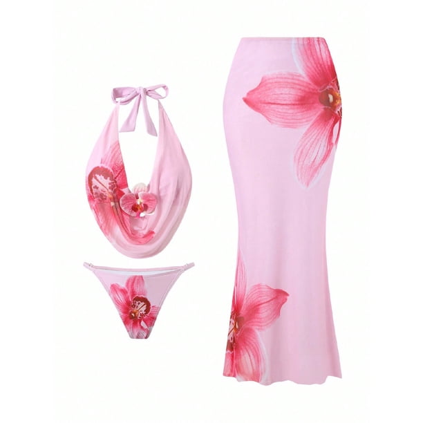 Trajes de baño para mujer, conjunto de traje de baño estampado de dos piezas a la moda para mujer, trajes de baño para mujer, trajes de baño para mujer, trajes de baño de moda de playa para mujer