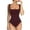 Wine, variant on Idoravan Women's Slimming Long Leg Bodysuit,Women's Sexy Seamless Neck Sleeveless Tapered Shoulder Strap Jumpsuit Hot Pink S