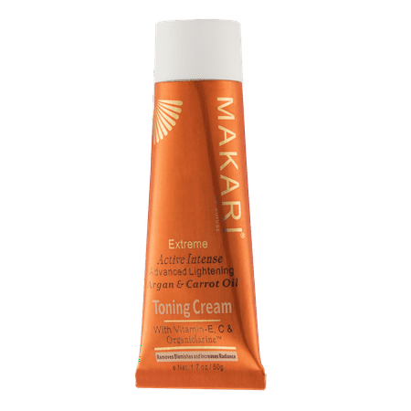 Makari Extreme Carrot & Argan Oil Facial Toning Cream 1.7oz – Lightening, Brightening & Tightening Moisturizer with Organiclarine – Anti-Aging Whitening Treatment for Dark