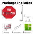 thumbnail image 3 of No Fishing 10 inch X 10 inch Octagon Plastic Sign with Aluminum Mounting Stake Weather Resistant UV Protected for Workplace Private Property and Construction Site Made in the USA, 3 of 8