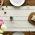 thumbnail image 6 of Sm:)e Linen Table Runner for Dining Table 13 x 72 Inch Ivory Burlap Linen Style Rustic Farmhouse Kitchen Dining Room Decoraton, 6 of 7