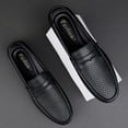 thumbnail image 4 of Men's Casual Loafers Slip On Leather Shoes Lightweight Driving Shoes Moccasins Classic Penny Loafer Flats Boat Shoes Outdoor Walking Shoes, 4 of 11