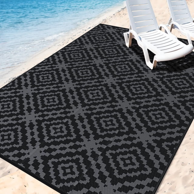 Alfombra de camping exterior GOTGELIF, 152 x 244 cm, impermeable, reversible