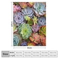 thumbnail image 4 of Fenyluxe Succulents Garden Flowers Print Throw Blanket Lightweight Soft Blanket for Bed Sofa Living Room Decor All Seasons Comfort 60x80in, 4 of 6