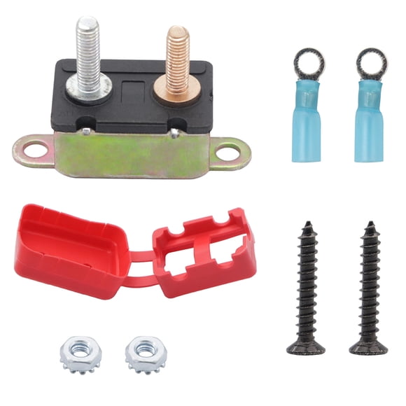 KAKOWELY Automatic Vacuum Switch 1 Set Automatic Reset 30A 12V Circuit Breaker with Red Cover for Car Boat1.97"X1.38"X0.83"