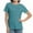Aqua, variant on Womens Tops Short/Long Sleeve T-Shirts Fitted Crewneck Tee
