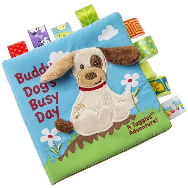 Mary Meyer - Baby Taggies Buddy Dog Soft Book - Crinkle Paper - Sensory Toy - Machine Washable