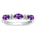 thumbnail image 2 of Star K � Oval 5x3 Genuine Amethyst three stone oval band, 2 of 9