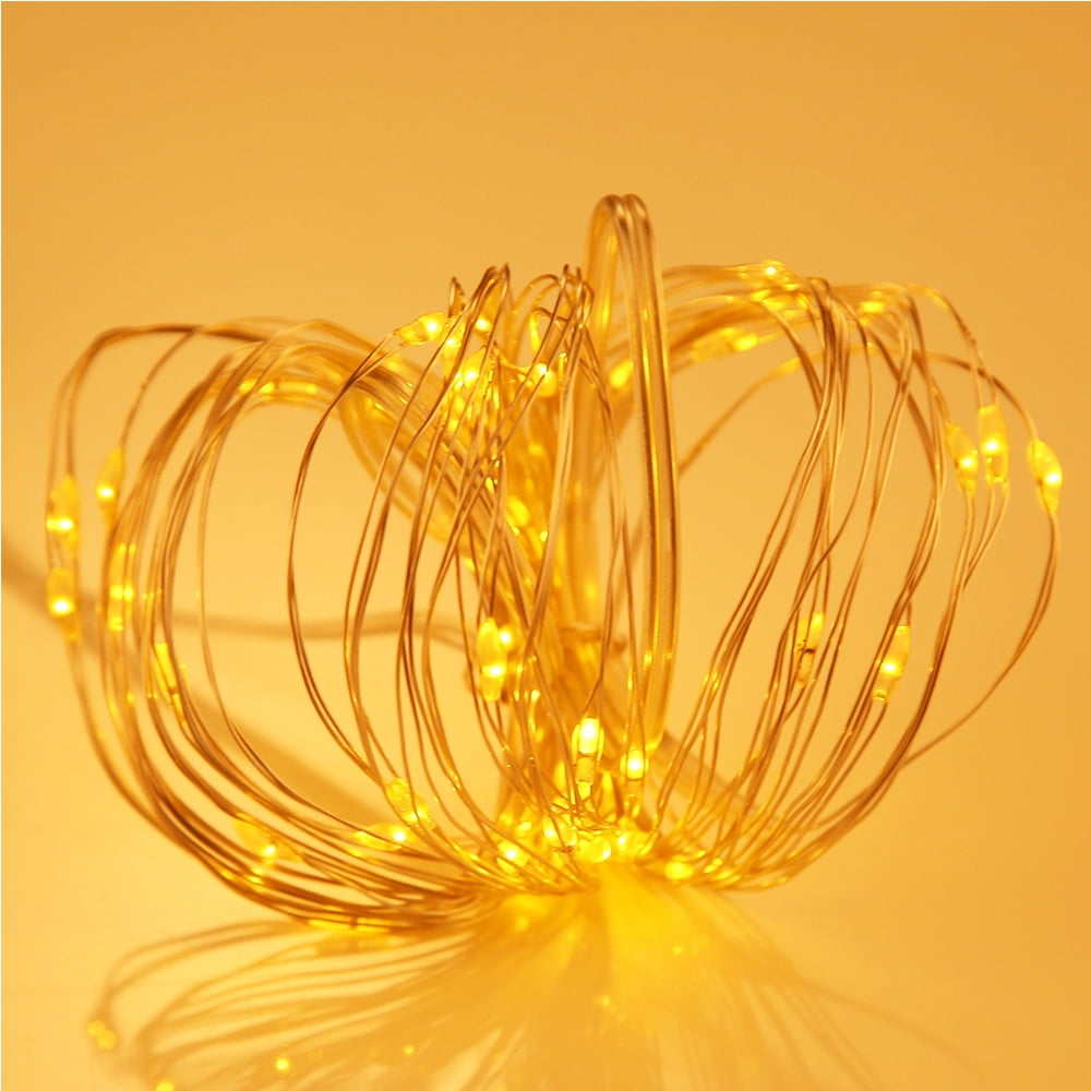 Globe String Lights, 16.5ft/5m 50 LED 6W Waterproof Fairy Lamp Battery Powered DC 5V Decorative Lights for Bedroom, Patio, Garden, Gate, Yard, Parties, Wedding, Indoor, Outdoor (Warm White)