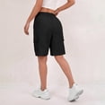 thumbnail image 2 of Women'S Summer Casual Cargo Shorts Elastic Waist Drawstring Hiking Bermuda Shorts with Pockets, 2 of 6