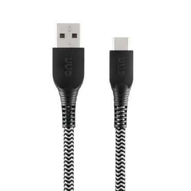onn 10ft USB-C to USB-A Braided Charging Cable, USB-IF Certified, Black