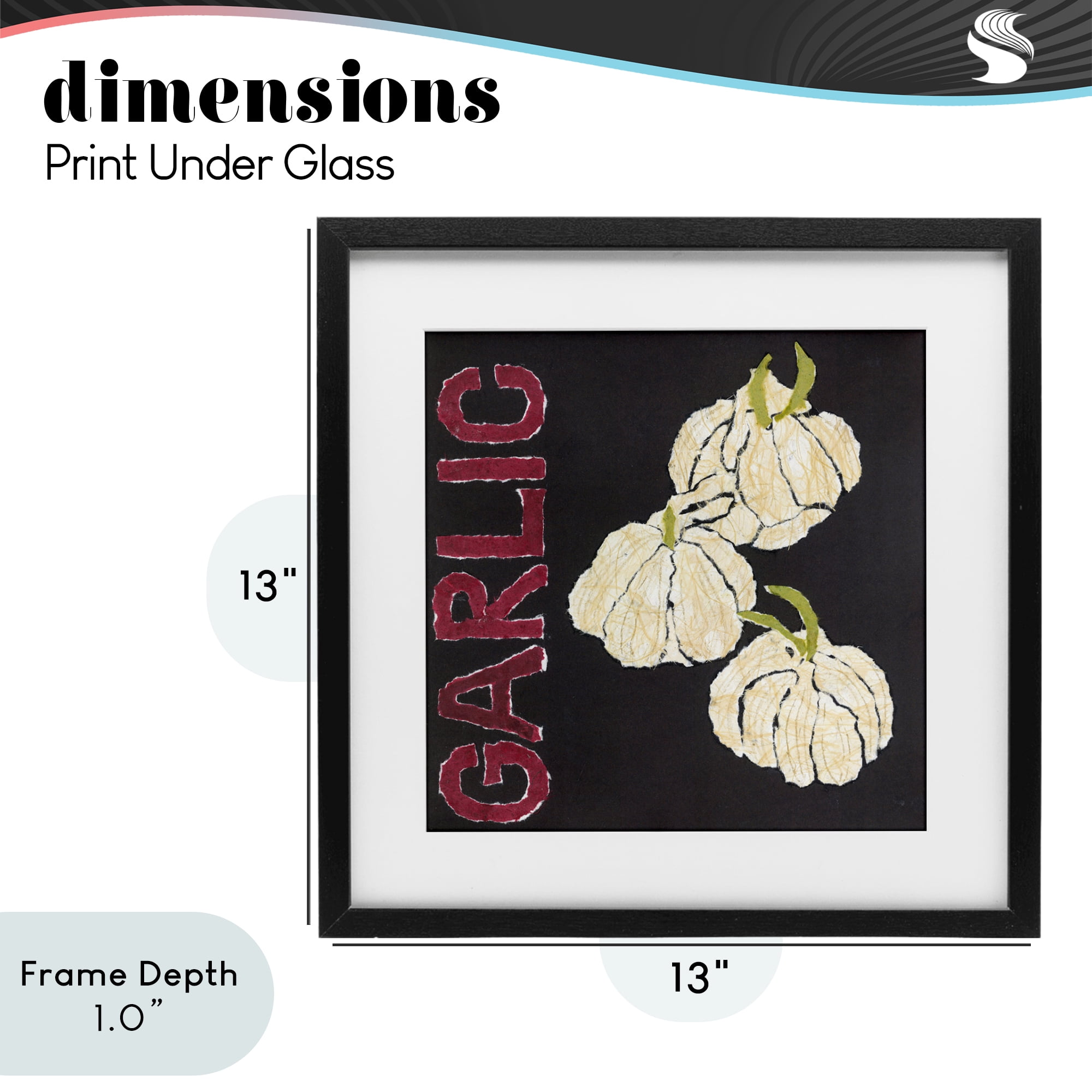 Stupell Industries Garlic Garden Vegetable Black Framed Print Under Glass, design by Nancy Overton