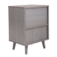 thumbnail image 5 of Resenkos Set of 2 Low foot bedside table with drawer storage compartment - gray, Night Stand, 5 of 13