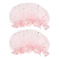 thumbnail image 3 of Weiweiguan 2pcs Waterproof Shower Caps Satin Beauty Caps Bathing Caps Bathroom Caps, 3 of 6