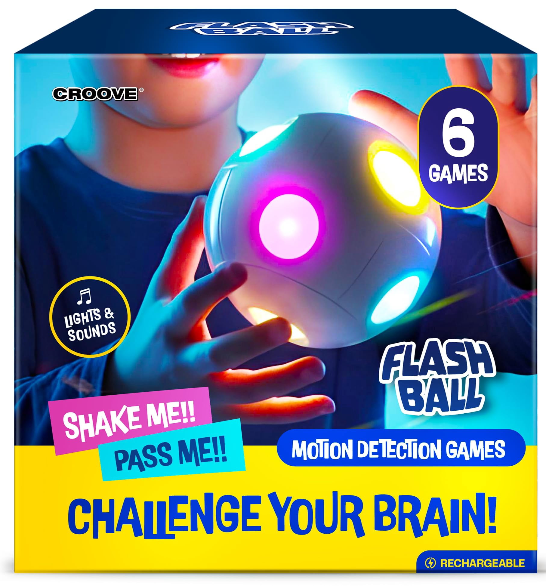 Croove 6 in 1 Brain and Memory Action Ball Motion Detection Games Fidget and Sensory Toy Ages 6 Years
