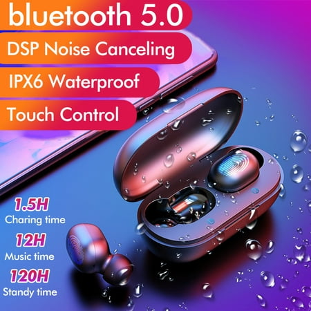 2019 NEW blue tooth 5.0 Fast Connection TWS Wireless Earbuds Waterproof Headset Stereo Earphones DSP Noise Cancelling Headphones Phone Accessories with Charging Box for Sport (Best Headphones For Sports 2019)