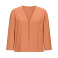 thumbnail image 3 of Fanxing Women's 3/4 Sleeve Cropped Cardigans Sweaters Jackets Open Front Short Shrugs for Dresses Orange M, 3 of 7