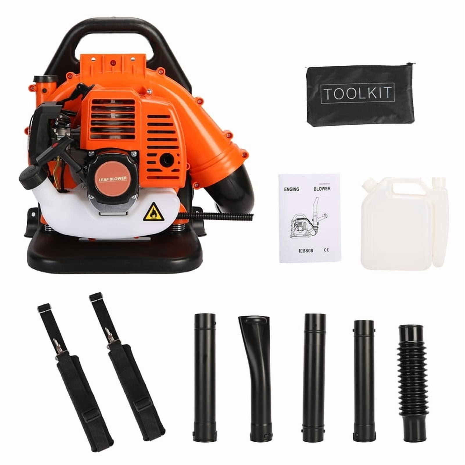 Backpack Leaf Blower 52CC 2 Stroke Backpack Gas Powered Leaf Blower with Fuel Tank, Grass Lawn Blower Air Cooling Gasoline Blower for Sand, Gravel, Snow, Yard, Leafs