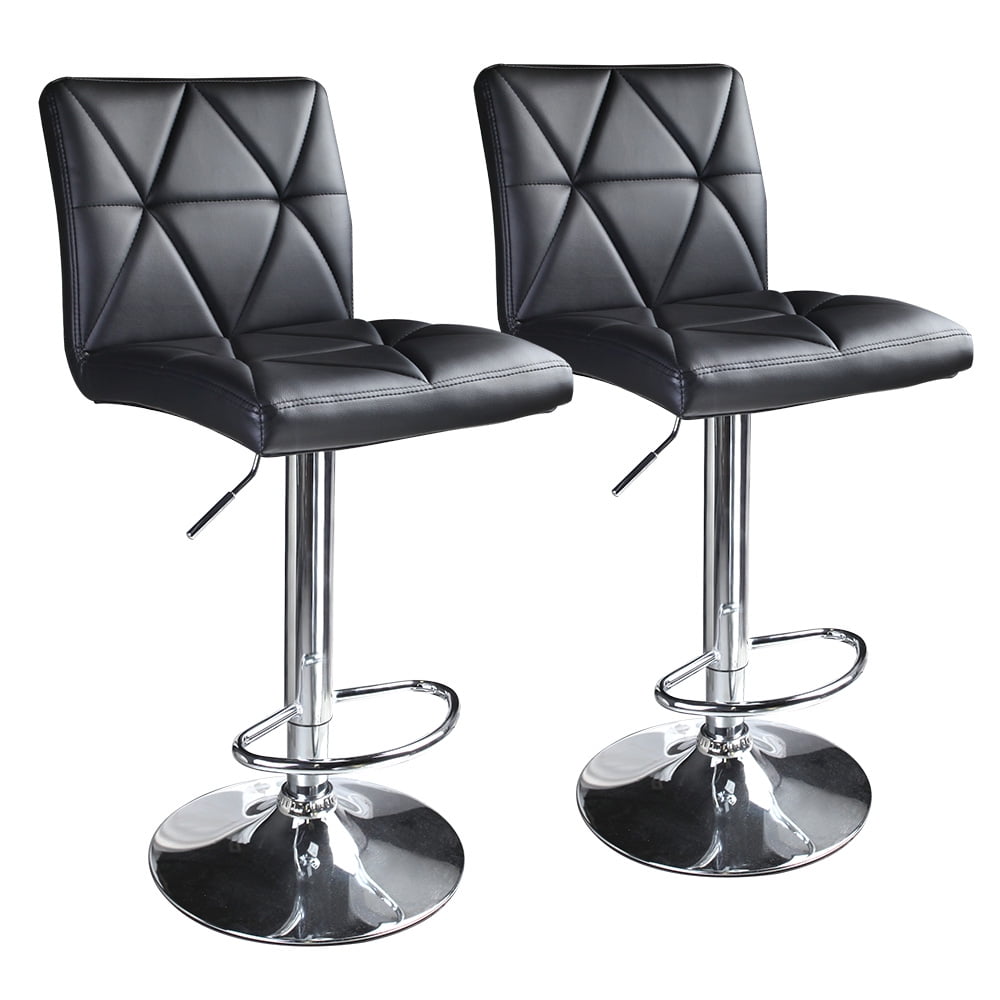 Leader Accessories Square Back Diagonal Line Adjustable Bar Stools, Set