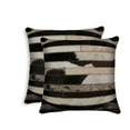 thumbnail image 5 of Torino Madrid Cowhide Pillow Set Silver Black 18x18 2-Pack Decorative Accent, 5 of 5