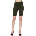 thumbnail image 5 of MixMatchy Women's Solid Seamless Ribbed Knee Biker Shorts with Band Waist, 5 of 5