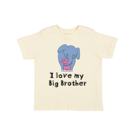 

Inktastic I Love my Big Brother Elephant Blue Pink Gift Toddler Toddler Girl T-Shirt