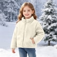 thumbnail image 2 of Infant Baby Boys Girls Fleece Jacket 3-18 Months, Double-Sided Sherpa Zip up Warm Coat with Pockets, Solid Color Thick Soft Winter Outwear for Baby White 12 Months, 2 of 9
