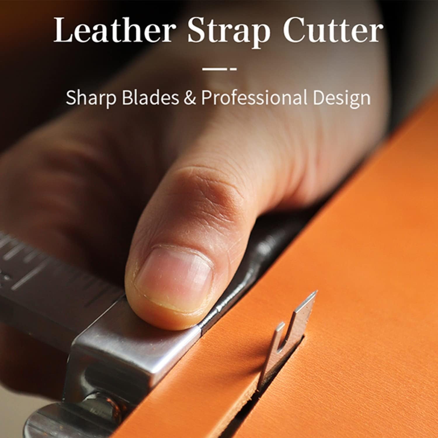 ABPETE Strap Cutter Leather Tools Sharp Leather Strap String Belt Cutter Adjustable DIY Hand Cutting Tool with 2 Blades Craft Leather Cutter Tools for Bag Straps Leathercraft Accessories