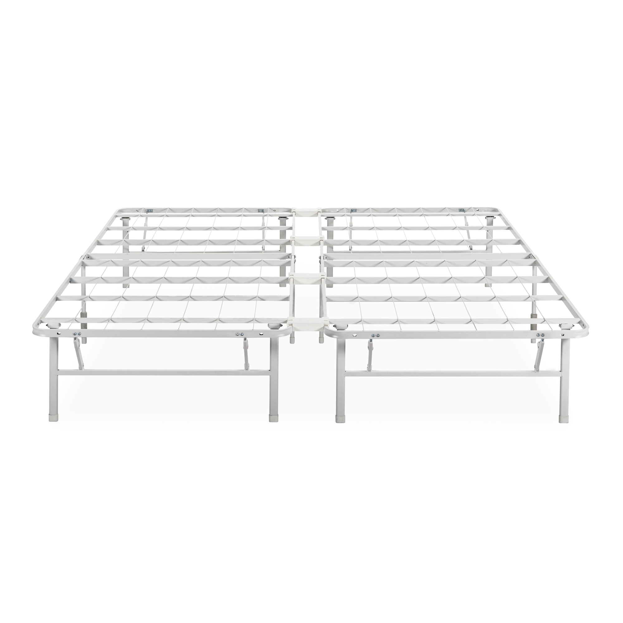 Zinus 14" White Metal SmartBase Tool-Free Assembly Bed Frame Mattress Foundation, King