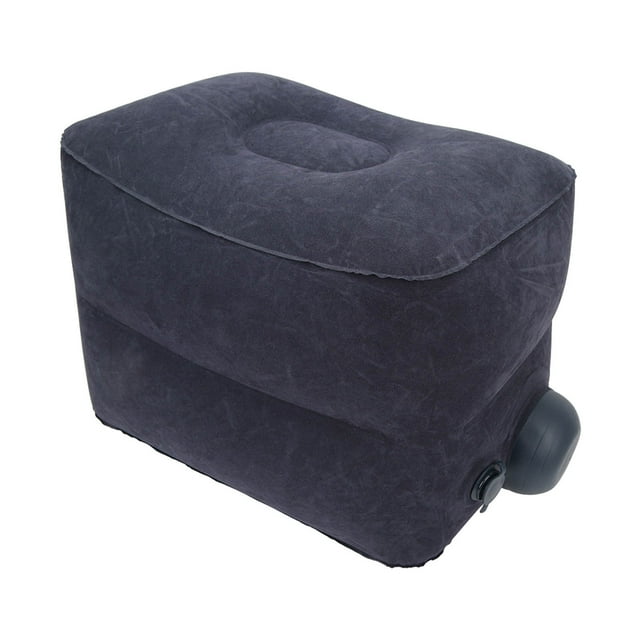 Almohada Inflable Para Los Pies, Reposapiés Para Avión Cojín Para Pies De Viaje Portátil Lavable PVC Floquillo Ligero Para Oficina Hogar Coche Avión Viaje Con Válvula De Aire