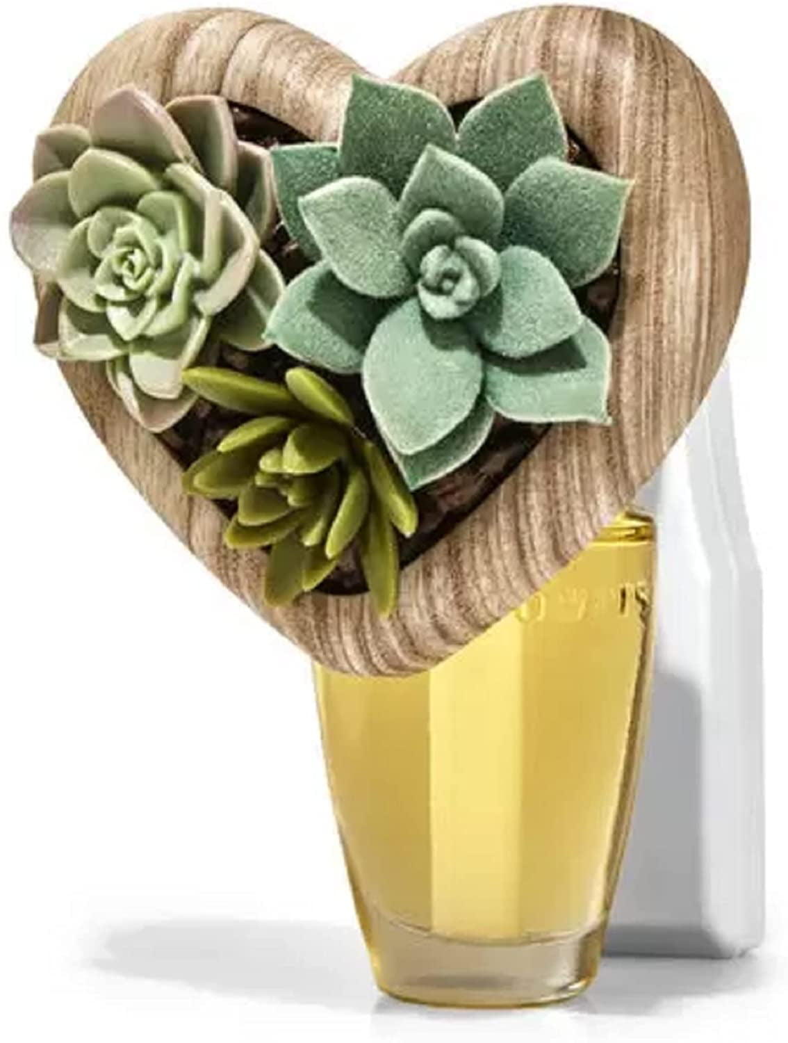Bath and Body Works SUCCULENT PLANTER IN WOOD GRAIN LOOK HEART