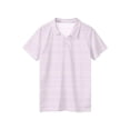 thumbnail image 6 of Dwellite Boys' Polo Shirt Striped Short Sleeve Summer Active Casual Collared for Kids Golf Shirts Back to School 2026 Light Purple 160, 6 of 6