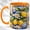 Orange, variant on Lemon Seashell Coffee Mug, Coastal Citrus Mug, Ceramic 11 oz