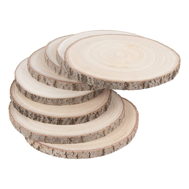 Wood Slices Maputune, 8 unidades, 25 a 28 cm, grandes, sin terminar, para bricolaje