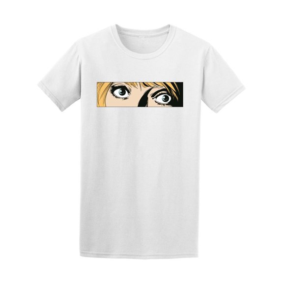 Retro Comic Pop Art Girl Eyes Tee Men's -Image by Shutterstock