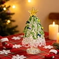 thumbnail image 4 of Bomd Mini Glass Christmas Decoration, Crystal Decoration With Colorful Lights And Golden Star, for Holiday Celebrations, Home, Office, Desk, Party Decor And Christmas Gift(Green Pink), 4 of 7
