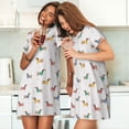 thumbnail image 4 of Fotbe Dachshund Dog Puppy Bata de Dormir para Mujer con Estampado, Camisón de Algodón de Manga Corta, Ropa de Dormir Casual, 4 of 6