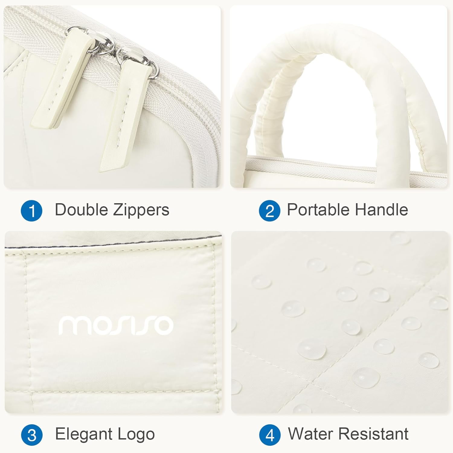 MOSISO 13-14 inch Laptop Case, 13.3 inch Puffy Laptop Sleeve Compatible with MacBook Air 13 13.6/Pro 13/Pro 14,HP Acer Dell ASUS Lenovo, Rectangle Quilted Computer Bag with Handle&Flower Pendant