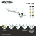 thumbnail image 4 of Kingston Brass CC7248 1-1/4" (or 1-1/2") x 1-1/2" P-Trap with Bell Flange, 24" Length, 18 Gauge, Brushed Nickel, 4 of 4