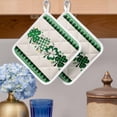 thumbnail image 2 of St. Patrick's Day, Pot Holders for Kitchen Heatproof Potholder, 4 Pack Green Shamrock Farmhouse Plaid Eucalyptus Hot Pads Multipurpose Oven Pads Cloth Potholders Trivet for Cooking and Baking, 2 of 8