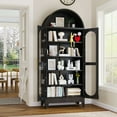 thumbnail image 2 of Erosoei 73" Metal Arched Display Cabinet with Glass Doors and Adjustable Shelves for Collectibles, 2 of 6
