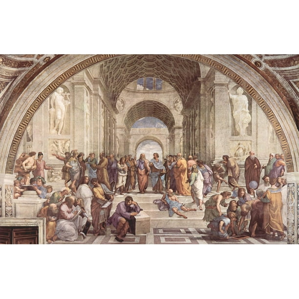 Peel N Stick Poster Of Italian Painter Art School Of Athens Raphaaƒae A A Aƒa Sa A L Fresco Poster 24x16 Adhesive Sticker Poster Pri Walmart Com Walmart Com