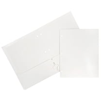 JAM Paper Glossy 3 Hole Punch Folders, White, 100/Pack