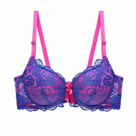 Under 10$ Clearance EDHITNR Womens Bras Women s Lace With Color Double Breasted Push Up Bra  Tshirt Bras For Women  Womens Sports Bras Multipack  Wireless Pushup Bra For Women
