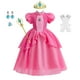 thumbnail image 1 of Vestido Conjunto de disfraz de princesa melocotón, traje de fiesta de cumpleaños y Carnaval para niñas Kuymtek Rosa*3-4 años Única para Niña, 1 of 8