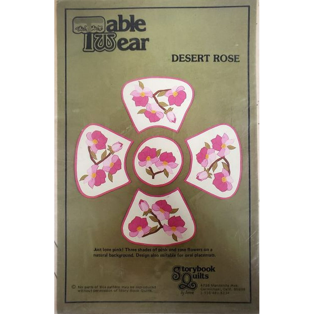 Vintage Tablewear Pattern Desert Rose Flower Shaped Placemats Storybook