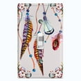 thumbnail image 1 of Metal Light Switch Plate Cover Beaded Feather Flower Strings DRM011, 1 of 13
