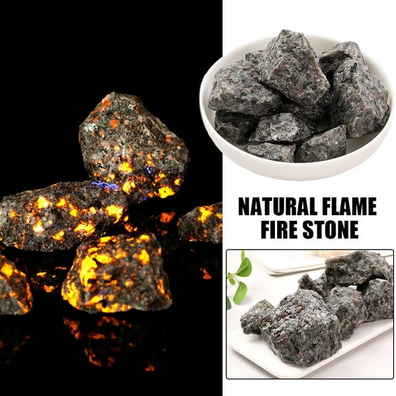 HPDL Rough Natural Flame Fire Stone Mineral Crystal Rock Ornaments O1T